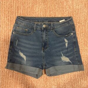 Shein Blue Jean Shorts Distressed / Size Small 4